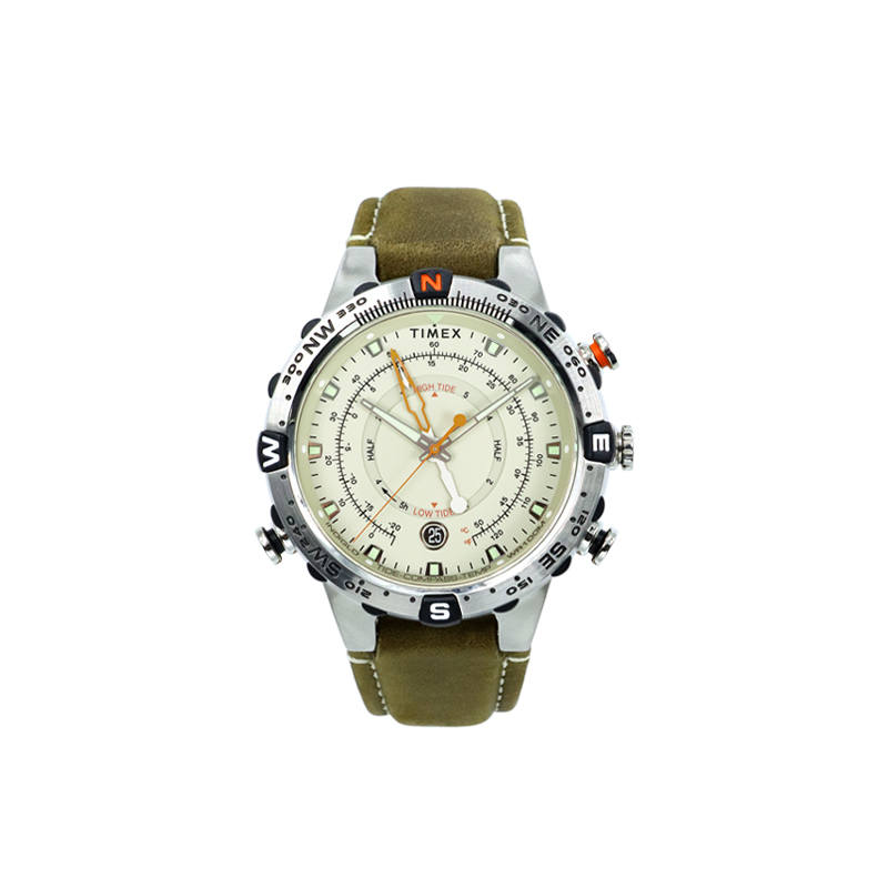 TIMEX Expedition Series Wrist Watches Quartz Movement Leather Strap 45mm Beige Watch Dial Men's Watches