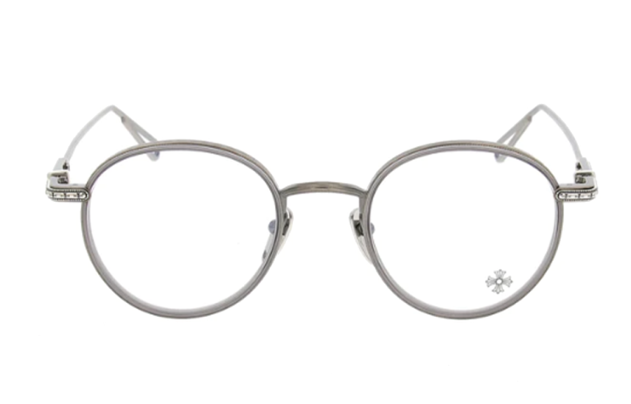 Chrome Hearts Chrome Hearts Round Eyeglass Frames Unisex Silver