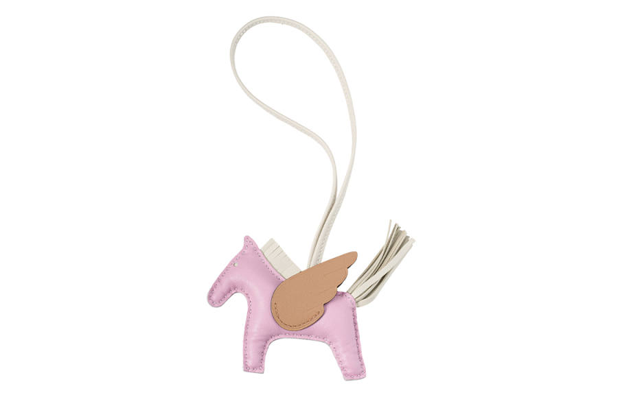HERMES Rodeo Pegase Sheepskin Charms Unisex Pink