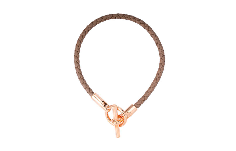 HERMES Calfskin Bracelets Women's Elephant Gray