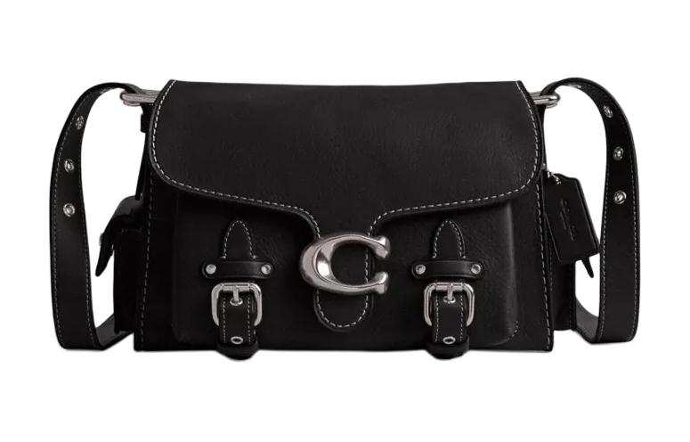 COACH Western Tabby Grain Leather Shoulder Bag, Crossbody Bag Medium Women's Black
