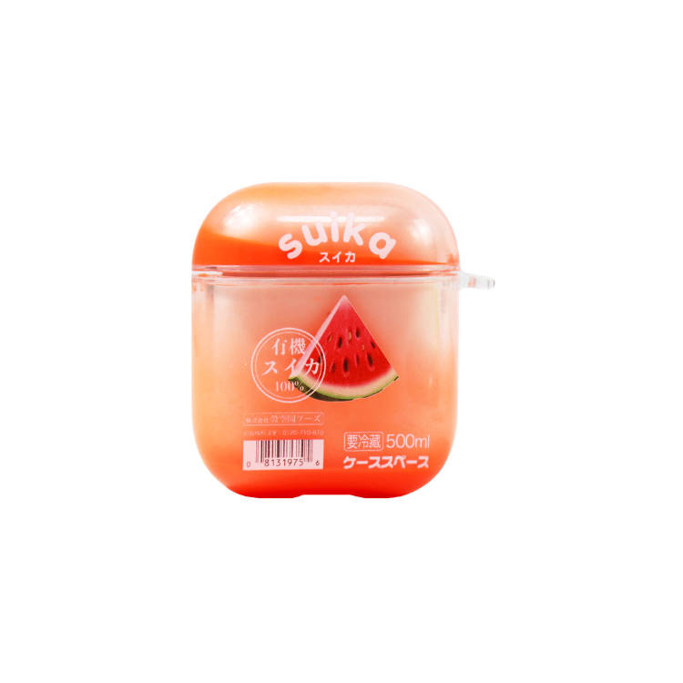 Shell Space Shell Space Compatibility Apple AirPods 1/2 Generation Wireless Bluetooth Silicone Original Watermelon Sand
