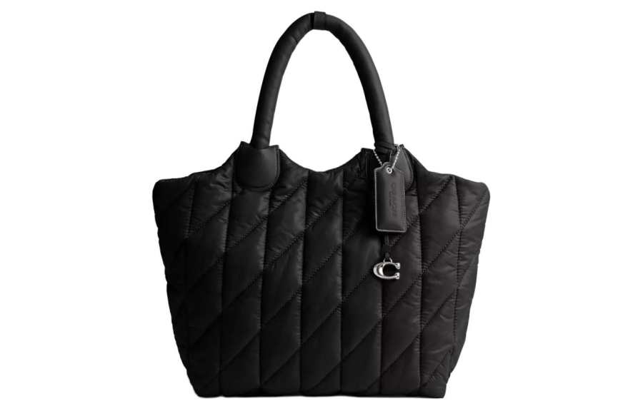 COACH Nylon Tote Bag, Shopping Bag, Handbag Large Women's Black