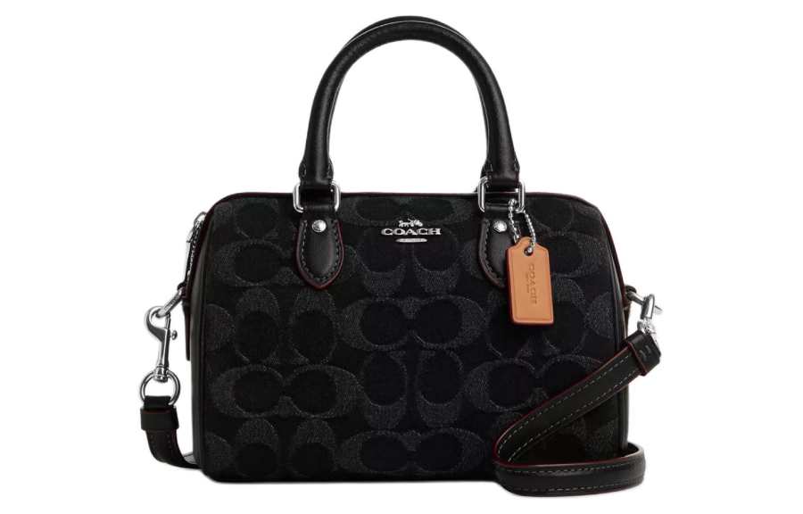 COACH COACH Rowan Denim Handbag Small Women's Black