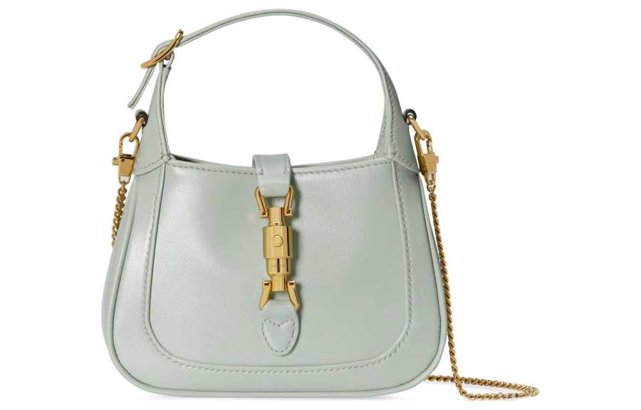 GUCCI Jackie 1961 Leather Shoulder Bag, Crossbody Bag, Handbag Mini Women's Light Green