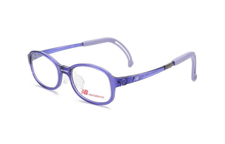 New Balance New Balance TR/Memory Plastic Irregular Shape Eyeglass Frames Kids' Purple