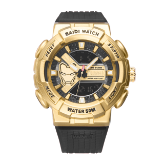 MARVEL Hero Collection Electronic Movement TPU Strap Watch Men's Watches Gold Dial M 5039G