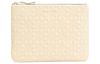 CDG Cow Leather Clutch Women's Ecru