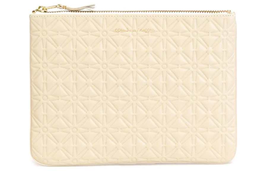 CDG Cow Leather Clutch Women's Ecru
