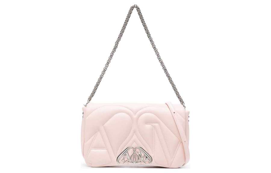 Alexander McQueen Calfskin Portable Crossbody Bag, Shoulder Bag Women's Light Pink