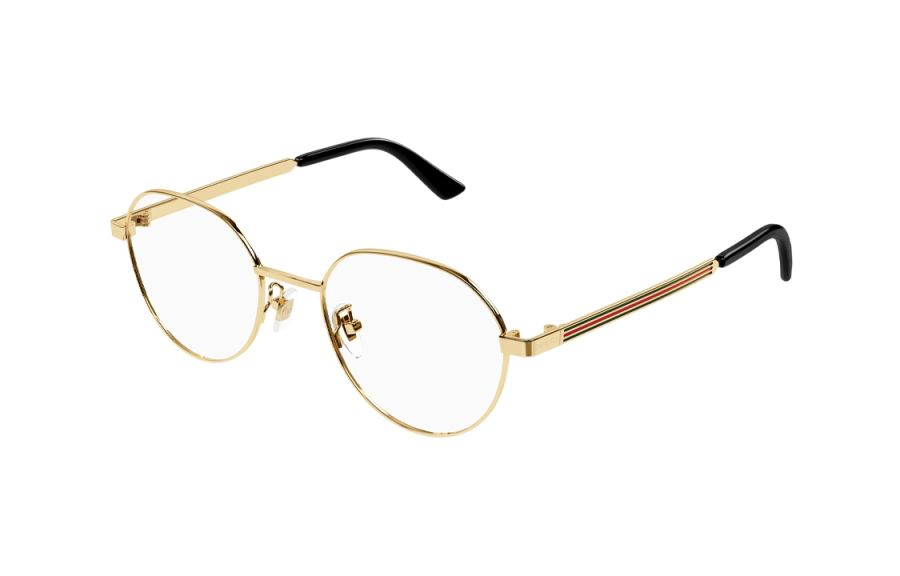 GUCCI GUCCI Titanium Round Eyeglass Frames Men's Gold