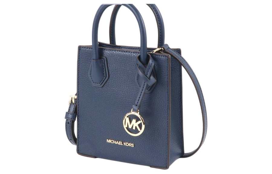 MICHAEL KORS Mercer Leather Handbag Mini Women's Marine Blue