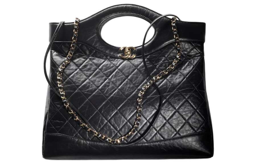 CHANEL Cow Leather Material Gold Metal Shoulder Bag, Crossbody Bag, Handbag Large Women's Black