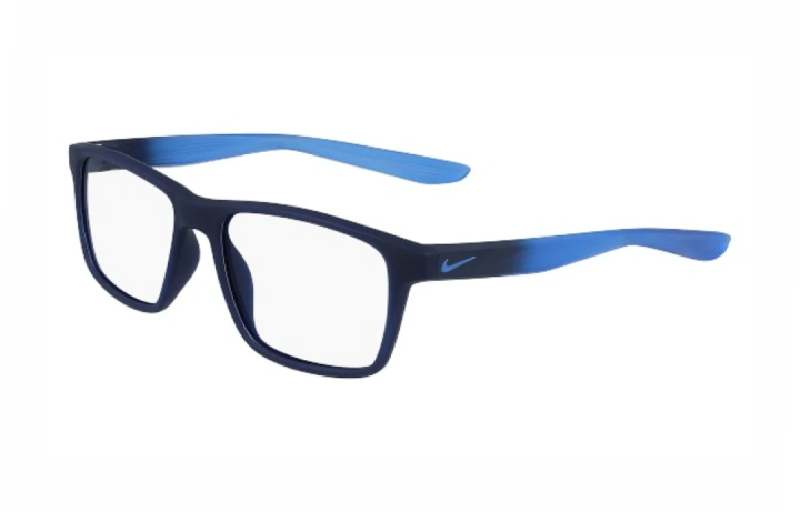 Nike Nike Plastic Rectangular Eyeglass Frames Kids' Blue