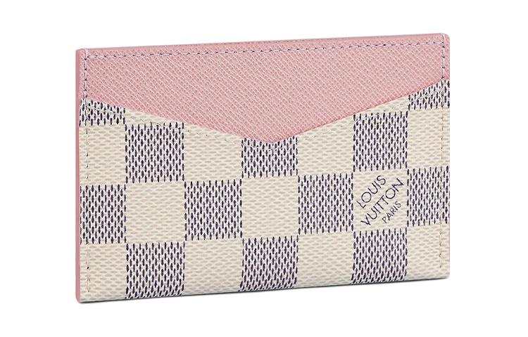 LOUIS VUITTON Daily Card Holder Damier Azur Rose Ballerine