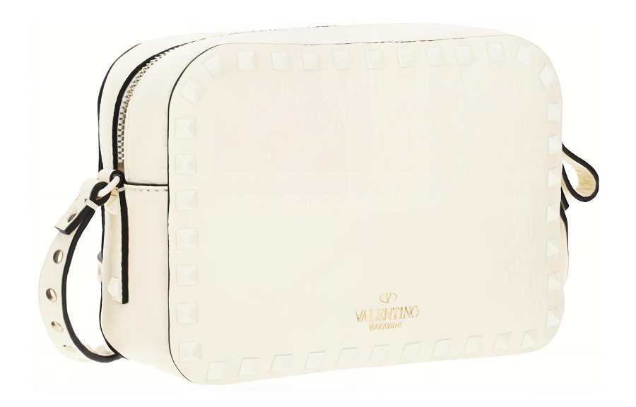 Valentino Rockstud Calfskin Shoulder Bag, Crossbody Bag Women's White