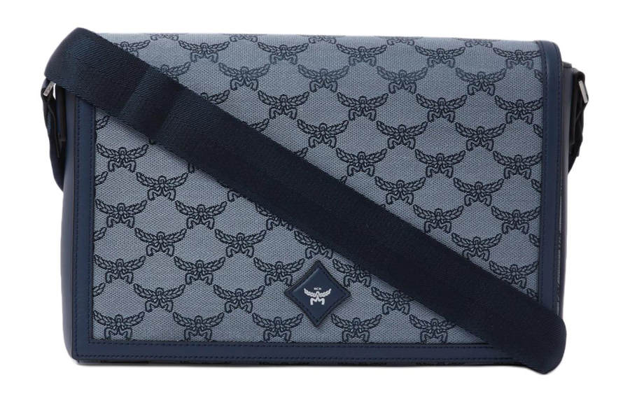 MCM Leather Trim In Tiffilla Shoulder Bag, Crossbody Bag Small Men's Blue