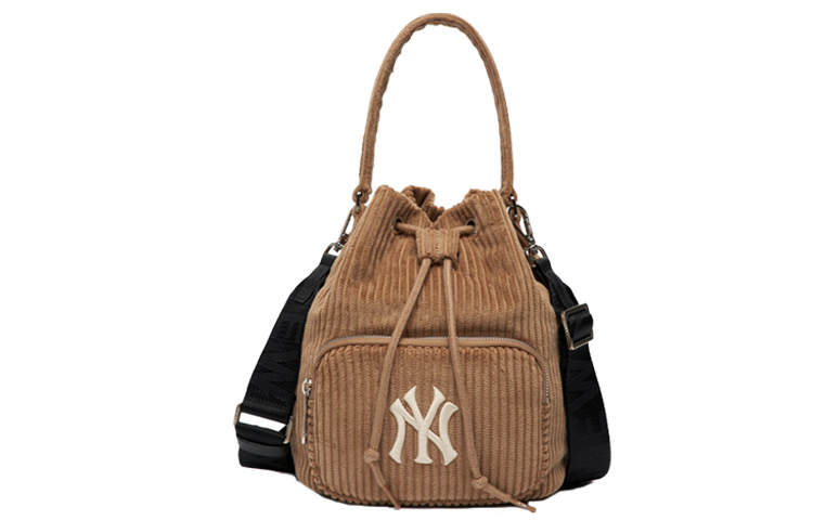 MLB Corduroy Bucket Bag, Handbag, Shoulder Bag, Crossbody Bag Regular Women's Brown