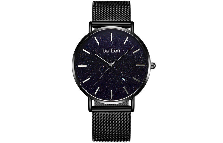 BENKEN Quartz Movement Watch Men's Watches Black Dial Waterproof