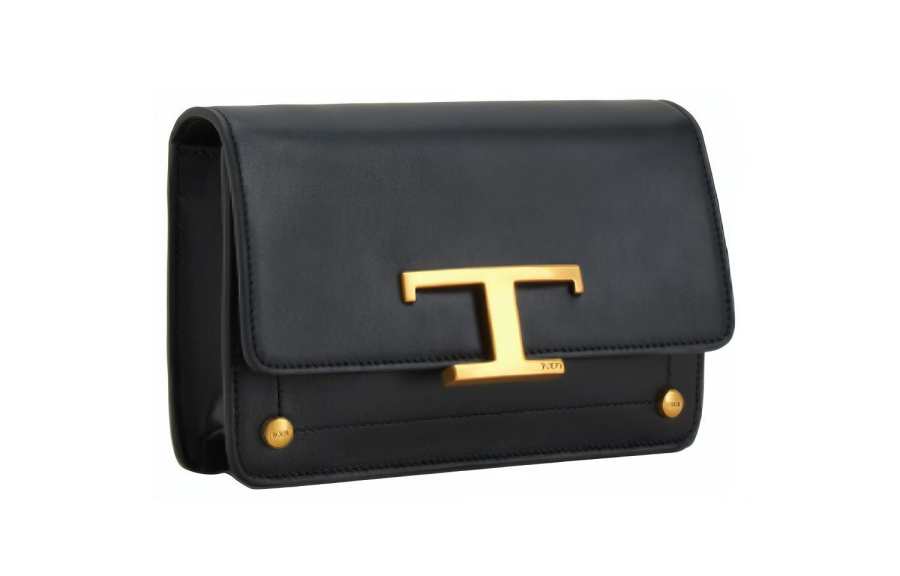 TOD'S Leather Handheld Shoulder Bag, Crossbody Bag, Sling Bag, Fanny Pack Unisex Black