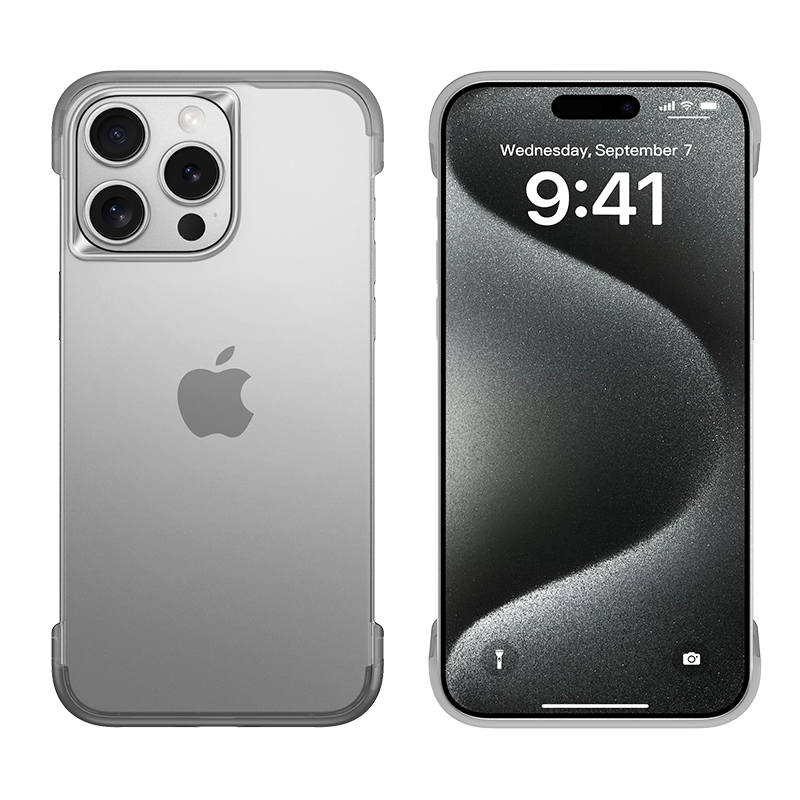 HANNUO Matte Material Zero Frame Borderless Phone Cases Apple 15Promax/iPhone15Pro