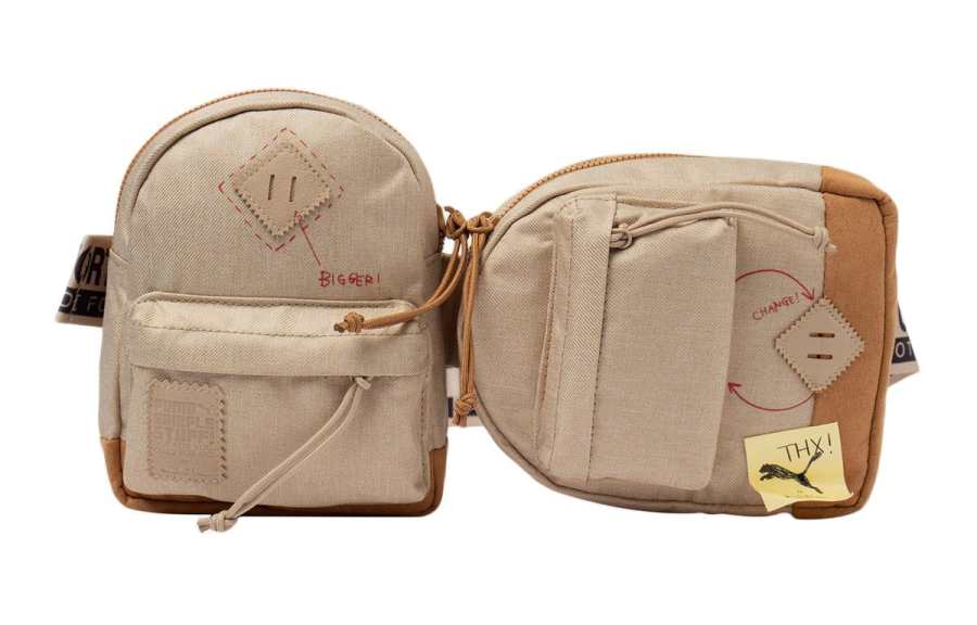 PUMA X MICHAEL LAU Collaboration Polyester Sling Bag, Fanny Pack Unisex Light Beige
