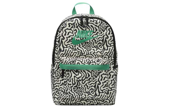 Nike Nike Heritage Recycled Polyester Backpack Unisex Black & Coconut Milk & Stadium Green