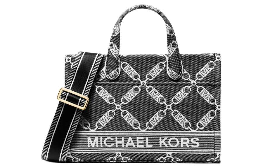 MICHAEL KORS Gigi Fabric Tote Bag, Shopping Bag, Shoulder Bag, Crossbody Bag, Handbag Small Women's Black