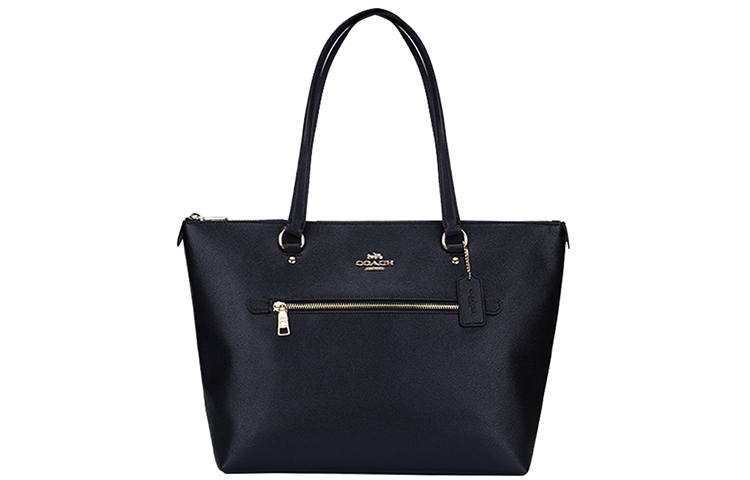 COACH Gallery Leather Tote Bag, Shopping Bag, Handbag, Shoulder Bag Large Women's Black