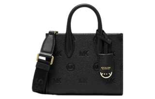 MICHAEL KORS Mirella Cow Leather Shoulder Bag, Crossbody Bag Mini Women's Black