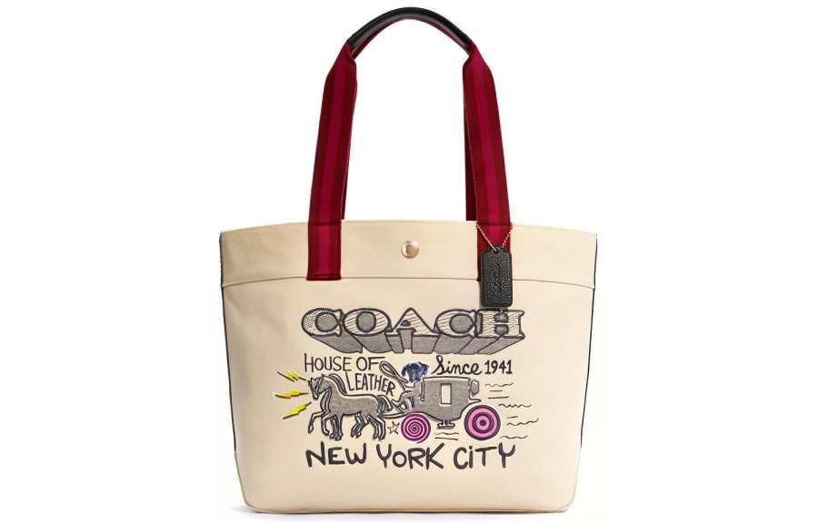 COACH Recycled Tote Canvas With Leather Tote Bag, Shopping Bag, Crossbody Bag, Handbag Large Women's Khaki