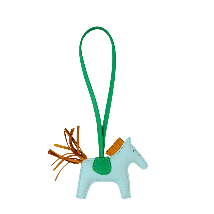 HERMES HERMES Sheepskin Charms Unisex Mint Blue