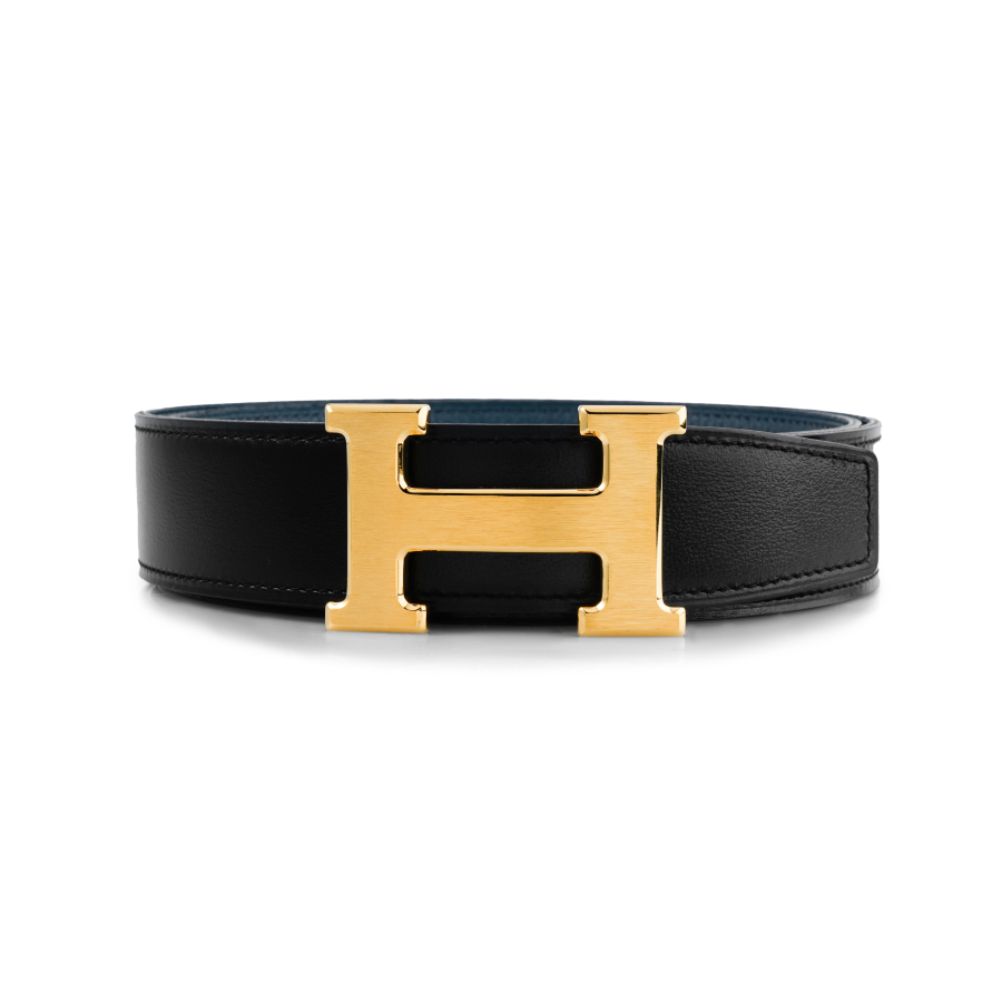 HERMES HERMES Togo Calfskin Leather Belts Men's Width 3.2cm