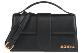 Jacquemus Leather Baguette Bag, Small Square Bag, Shoulder Bag, Crossbody Bag, Handbag Women's Black