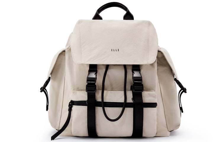 ELLE Fabric Backpack Women's Black/Yellow/Gray/Pink