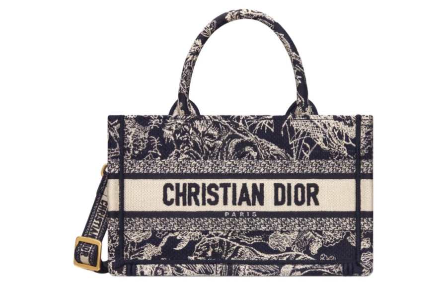 DIOR BookTote Cotton Handbag Mini Women's Blue