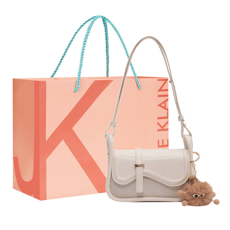 JANE KLAIN Pu Saddle Bag, Shoulder Bag, Crossbody Bag Regular Women's White/Khaki/Dark Brown