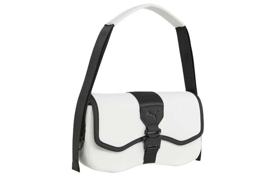 PUMA PUMA Athleisure Artificial Leather Handbag, Shoulder Bag Regular Unisex Black & White