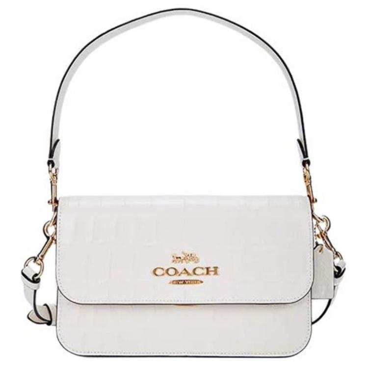 COACH Brynn Cow Leather Portable Crossbody Bag, Shoulder Bag Medium Women's Chalk White