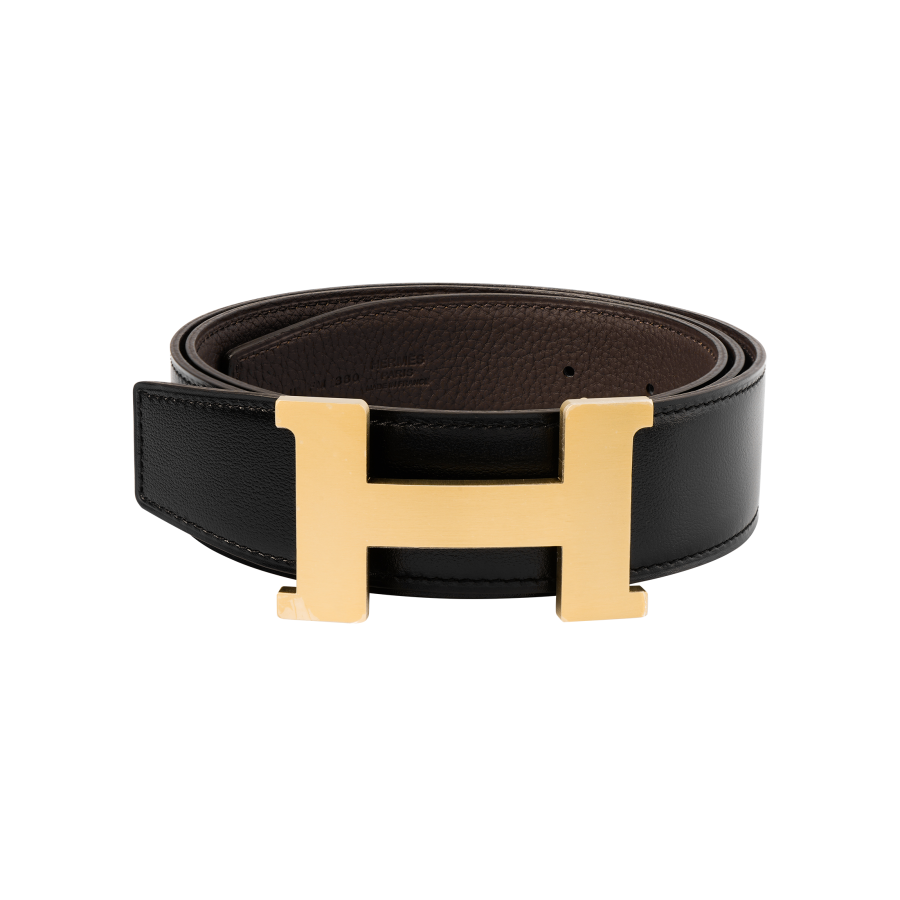 HERMES HERMES Cow Leather Belts Men's Width 3.8cm