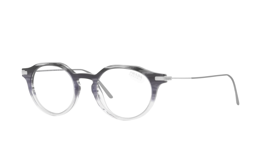 PRADA PRADA Acetate Irregular Shape Eyeglass Frames Men's Tortoiseshell