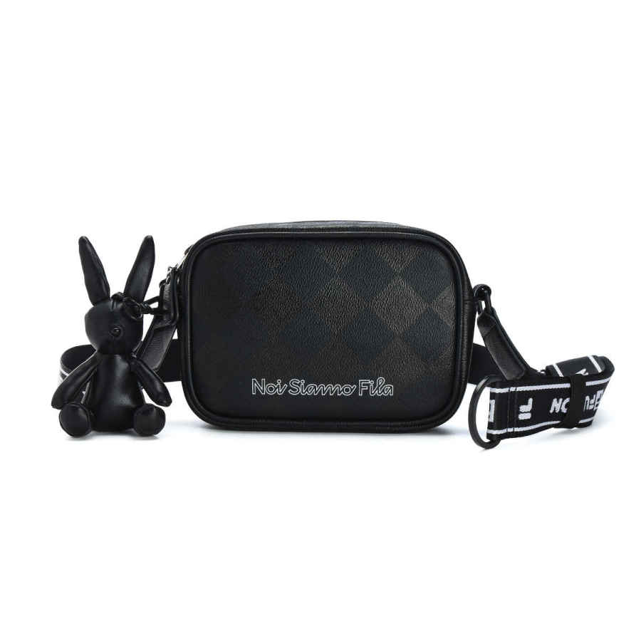 FILA FUSION Polyurethane Shoulder Bag, Crossbody Bag Unisex Black