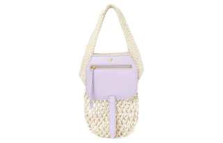 NANUSHKA Cotton Tote Bag, Shopping Bag, Handbag Mini Women's Natural & Light Purple