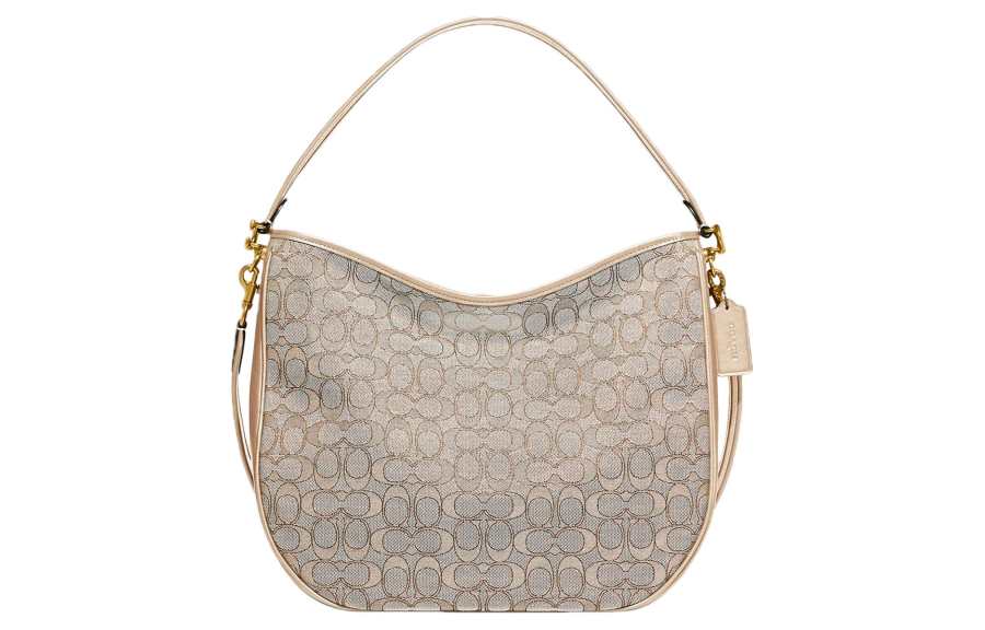 COACH Canvas With Leather Shoulder Bag, Crossbody Bag Large Women's Ecru