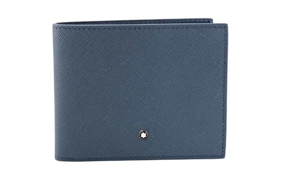 MONTBLANC MONTBLANC Calfskin Wallet Men's Light Blue