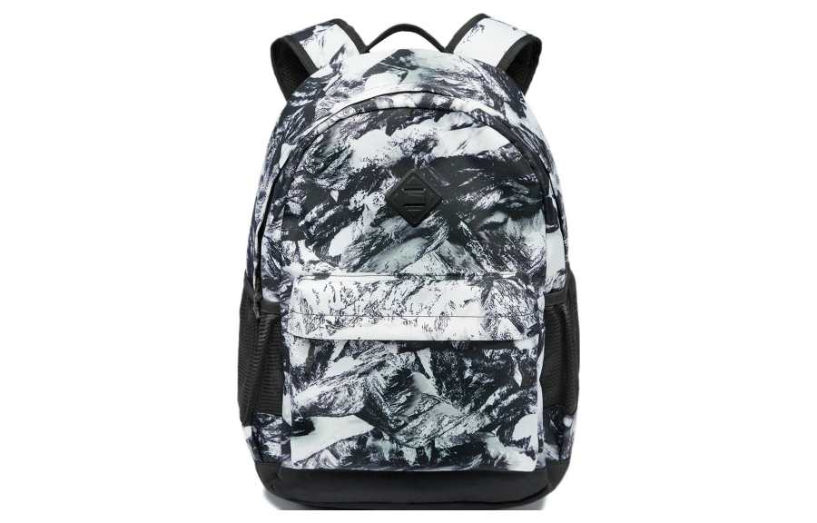 Li-Ning Li Ning Sports Life Collection Polyester Sports Backpack Regular Unisex Black White All Over Print