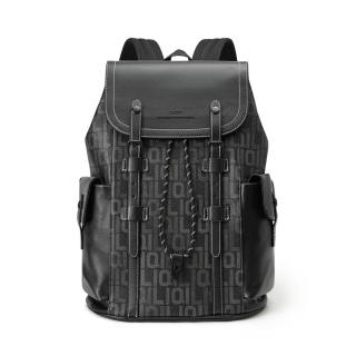 Slazenger Leather Backpack Unisex Black White Brown