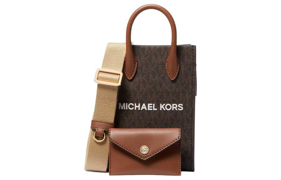 MICHAEL KORS Mirella Canvas Combo Bag, Shoulder Bag, Crossbody Bag Small Women's Brown