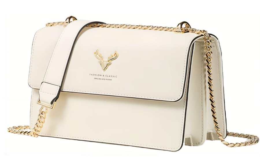 LOLLiPOPS Cow Leather Chain Shoulder Bag Mini Women's White