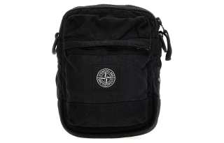 STONE ISLAND Canvas Shoulder Bag, Crossbody Bag Unisex Black